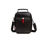 NEWISH POLO ACCESSORIES Erkek Siyah Deri Voyager Şık Günlük El Ve Omuz Çantası Şık Crossbody Günlük Erkek Seyahat Çantası