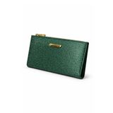 NEWISH POLO ACCESSORIES Kadın Lüx Yeşil Simli Kartlık Cüzdan Fermuarlı