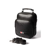 NEWISH POLO ACCESSORIES Newish Polo Yuppy Club Siyah Deri Erkek El Omuz Ve Çapraz Seyahat Bakım Çanta.