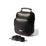 NEWISH POLO ACCESSORIES Newish Polo Yuppy Club Siyah Deri Erkek El Omuz Ve Çapraz Seyahat Bakım Çanta.