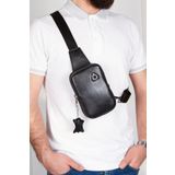 NEWISH POLO ACCESSORIES Siyah Hakiki Deri Bel Ve Çapraz Omuz Çanta Göğüs Seyahet Günlük Bodybag