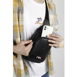 NEWISH POLO ACCESSORIES Vegan Deri Siyah Su Geçirmez Kulaklık Usb Çıkışlı Bel Ve Çapraz Omuz Çanta Göğüs Seyahat