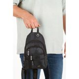 Newish Polo Body Bag USB Çıkışlı Çapraz Göğüs ve Sırt Çantası-Qatro 2333 - Siyah - Beyaz