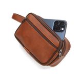 Newish Polo Erkek Bileklik Kemerli Portföy Clutch Traş Kozmetik El Çantası New344 - Taba