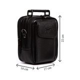 Newish Polo Erkek Deri Çelik Kasalı Kapaklı Omuz Ve El Çantası 17x22cm New188 - Antrasit