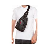 Newish Polo Erkek Deri Usd Kulaklık Çıkışlı Çapraz Bady Bag Göğüs Ve Omuz Çantası New132 - Siyah