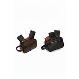Newish Polo Erkek Desenli Siyah ve Kahverengi Portföy-clutch Traş/makyaj Ve El Çantası (GÜNLÜK, SEYAHAT) 2 Adet