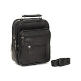 Newish Polo Erkek Hakiki Deri Çelik Kasalı Fermuarlı El Ve Omuz Çantası 18x22 Cm New272 Siyah