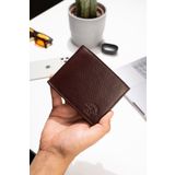 Newish Polo Erkek Hakiki Deri Cüzdan ve Kartlık - Kahverengi newpolo050