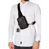 Newish Polo Erkek Hakiki Deri Göğüs ve Omuz Çantası - Siyah