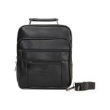Newish Polo Erkek Hakiki Deri Günlük Omuz Ve El Çantası 20x24 Cm - New084 Siyah