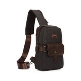 Newish Polo Erkek Kanvas Kumaş Çapraz Bel Ve Omuz Çantası New259 - Siyah - Kahverengi