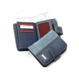 Newish Polo Erkek Kot Kumaş Bozuk Ve Kağıt Para Kartlık Ve Cüzdan New134 - Mavi - Siyah