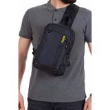 Newish Polo Erkek Kumaş Çapraz Göğüs ve Omuz Çantası - Siyah - Sarı