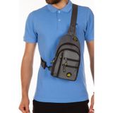 Newish Polo Erkek Kumaş Usb Kulaklık Çıkışlı Bodybag Göğüs Ve Omuz Çantası New172 - Gri