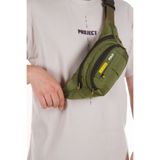 Newish Polo Erkek Kumaş USB Kulaklık Çıkışlı Crossbody Çapraz Göğüs Omuz ve Bel Çantası - Haki