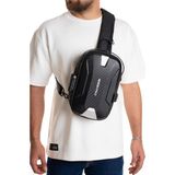 Newish Polo Erkek Şifreli Kilitli Su Geçirmez Sling Bag Çapraz Omuz ve Sırt Çantası - NEWPOLO404 - Gri