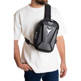 Newish Polo Erkek Şifreli Kilitli Su Geçirmez Sling Bag Çapraz Omuz ve Sırt Çantası - NEWPOLO404 - Siyah - Beyaz