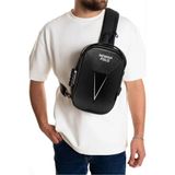 Newish Polo Erkek Şifreli Kilitli Su Geçirmez Tek Sırt Askılı Sling Bag USB ve Kulaklık Çıkışlı Çapraz Omuz ve Sırt Çantası - Siyah - 007 - Standart