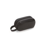 Newish Polo Erkek Siyah Deri-Kabuklu Traş Kozmetik Seyahat ve Bakım El Çantası portföy/clutch