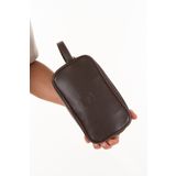 Newish Polo Erkek Siyah Deri Portföy Clutch Traş Kozmetik Bakım ve Günlük El Çantası