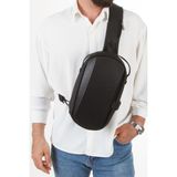 Newish Polo Erkek Siyah USB Çıkışlı Çapraz Askılı Omuz ve Bel Çantası NEWPOLO246 - Siyah - Antrasit - Gri