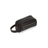 Newish Polo Erkek Siyah Vegan Deri Portföy Clutch Traş Kozmetik Bakım ve Günlük El Çantası