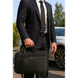 Newish Polo Erkek Suni Deri Evrak Ve Laptop Çantası-13 İnç - Siyah