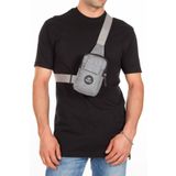 Newish Polo Erkek Suya Dayanıklı Keten Kumaş Telefon Bölmeli Mini Omuz Çantası Çapraz Çanta Günlük Gri Renk