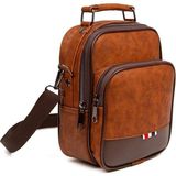 Newish Polo Erkek Taba Deri Ayarlanabilir Çapraz Omuz Askılı Günlük Omuz Ve El Çantası (19X22CM) newpolo058 - Orta Boy