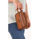 Newish Polo Erkek Taba Deri Portföy Clutch Traş Kozmetik Bakım ve Günlük El Çantası newpolo269 - 88-Taba