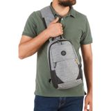 Newish Polo Erkek Usb Çıkışlı Çapraz Bel ve Omuz Çantası - Gri