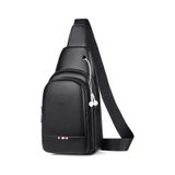 Newish Polo Kadın Deri Kulaklık Çıkışlı Bodybag Göğüs Ve Omuz Çantası New130 - Siyah