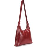 Newish Polo Kadın Omuz ve Kol Çantası Büyük Hobo Model Günlük Şık Çanta - NEWPOLO380 - Bordo