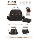 Newish Polo Kadın Uzun Askılı El ve Omuz Çantası Mini Cüzdan Fermuarlı Kartlık ve Bozuk Para Bölmeli new373