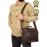 Newish Polo Kasalı Battal Boy Erkek Hakiki Deri El Ve Omuz Askılı Çanta Alvabattal(29*23 CM)