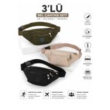 Newish Polo Krinkıl Çapraz Askılı Bel Omuz Ve Spor Çanta 3'lü set (Haki-Bej-Siyah)