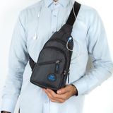 Newish Polo Kulaklık Çıkışlı Tek Kol Göğüs Çantası Günlük Mini Sırt Çanta - 000-Siyah