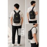 Newish Unisex Minimal Sırt Çantası Laptop Bölmeli Şehir Içi Kullanım - NEW406 - Siyah