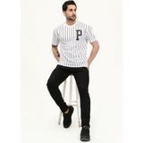 NewLaker Çizgili Fit Bisiklet Yaka Forma T-Shirt - 3XL - 01-Beyaz