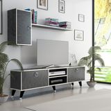 Newline Mobilya Directory Tv Ünitesi Bendır Gümüş 160 cm - Bendir Mermer - Gümüş