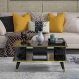Newline Mobilya Galipol Orta Sehpa 80 cm - Bendır Mermer - Altın