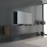 Newline Mobilya Hamper Tv Ünitesi Çırağan - Bendır Mermer Gold 180 cm - Çırağan - Bendir Mermer