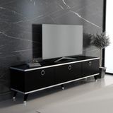 Newline Mobilya Siyah Gümüş Elite Tv Ünitesi 180 cm