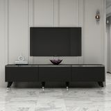 Newline Mobilya Tiefely Tv Ünitesi Siyah - Gümüş 180 cm