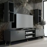 Newline Mobilya X2136 Gold Tv Ünitesi Antrasit - Koyu Gri