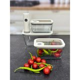Newness Şarjlı Vakumlu Cam Saklama Kabı Seti 4 Parça 2800-1450-910 ml - 2,8 lt - Şeffaf