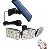 Newnet 138 LED Güneş Enerjili 3 Mod Hareket ve Karanlık Sensörlü 5mt Kablolu Solar Aydınlatma / Bahçe Lambası / Sokak Lambası