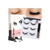 newnet 3D Manyetik 6 ADET Takma kirpik seti 3 Çift + Likit Eyeliner Yapıştırıcı + Kirpik Cımbızı