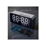 newnet Akıllı Dijital Mini Masa Saati Sıcaklık Göstergeli LED Ekran-Radyo - Çalar Saat-Bluetooth-KMS-11 _12